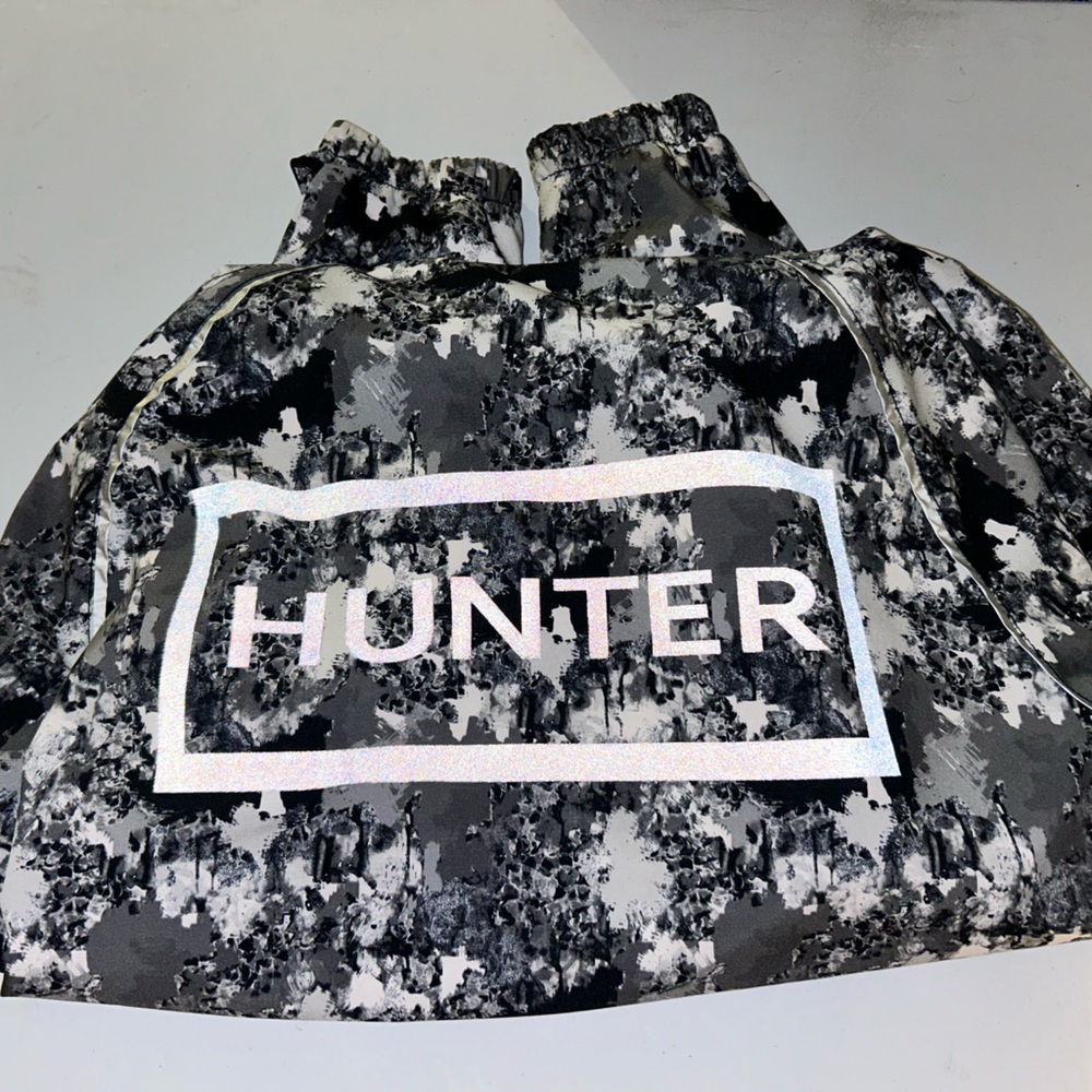 Hunter Target Rain Jacket Coat Mens M Windbreaker Gray Camo Hooded Limited Run